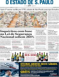 Capa do jornal Estadão 19/03/2021