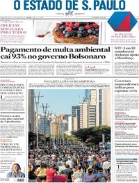 Capa do jornal Estadão 19/07/2021
