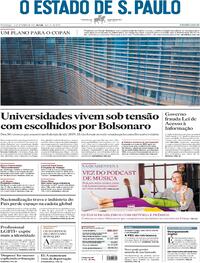 Capa do jornal Estadão 19/09/2021
