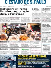 Capa do jornal Estadão 20/03/2021
