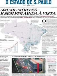 Capa do jornal Estadão 20/06/2021