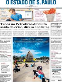 Capa do jornal Estadão 21/02/2021