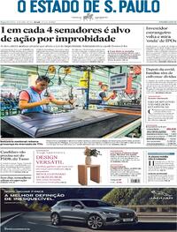 Capa do jornal Estadão 21/06/2021