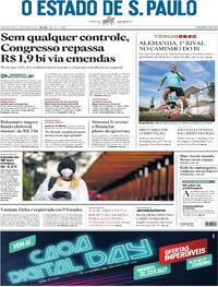 Capa do jornal Estadão 21/07/2021