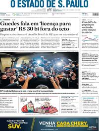 Capa do jornal Estadão 21/10/2021