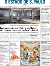 Capa do jornal Estadão 22/01/2021