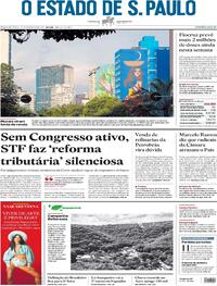 Capa do jornal Estadão 22/02/2021