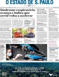 Capa do jornal Estadão 22/05/2021
