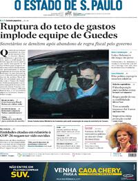 Capa do jornal Estadão 22/10/2021