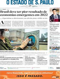 Capa do jornal Estadão 22/11/2021