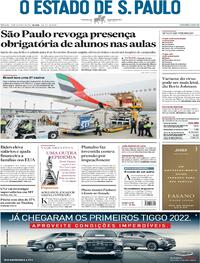 Capa do jornal Estadão 23/01/2021