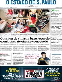 Capa do jornal Estadão 23/05/2021