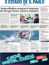 Capa do jornal Estadão 23/07/2021