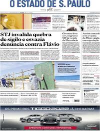 Capa do jornal Estadão 24/02/2021