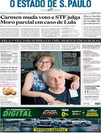 Capa do jornal Estadão 24/03/2021