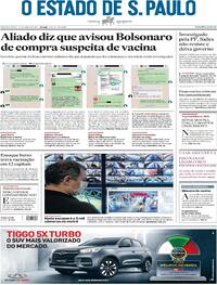 Capa do jornal Estadão 24/06/2021
