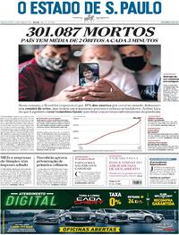 Capa do jornal Estadão 25/03/2021