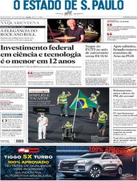 Capa do jornal Estadão 25/08/2021