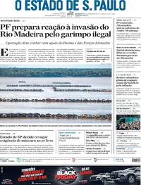 Capa do jornal Estadão 25/11/2021