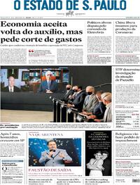 Capa do jornal Estadão 26/01/2021