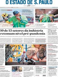 Capa do jornal Estadão 26/07/2021