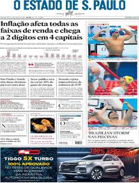 Capa do jornal Estadão 26/08/2021