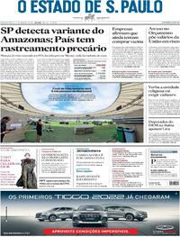 Capa do jornal Estadão 27/01/2021