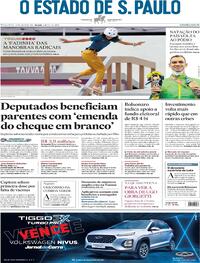 Capa do jornal Estadão 27/07/2021