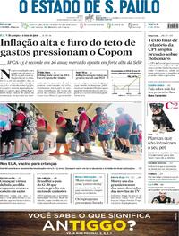 Capa do jornal Estadão 27/10/2021