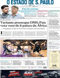 Capa do jornal Estadão 27/11/2021