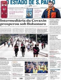 Capa do jornal Estadão 28/06/2021