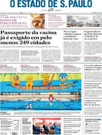 Capa do jornal Estadão 28/09/2021