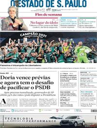 Capa do jornal Estadão 28/11/2021