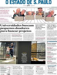 Capa do jornal Estadão 29/08/2021