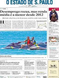 Capa do jornal Estadão 29/12/2021