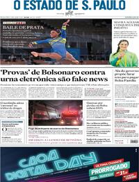 Capa do jornal Estadão 30/07/2021