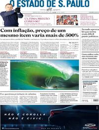 Capa do jornal Estadão 30/09/2021