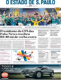 Capa do jornal Estadão 31/01/2021