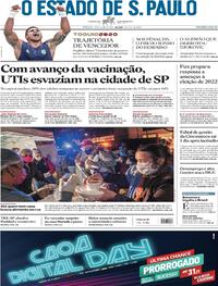 Capa do jornal Estadão 31/07/2021