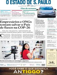 Capa do jornal Estadão 31/10/2021