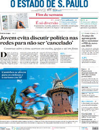 Capa do jornal Estadão 02/01/2022
