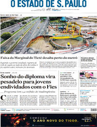 Capa do jornal Estadão 02/02/2022