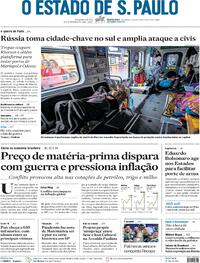 Capa do jornal Estadão 03/03/2022
