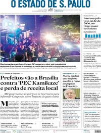 Capa do jornal Estadão 05/07/2022