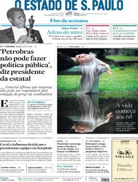Capa do jornal Estadão 08/01/2022