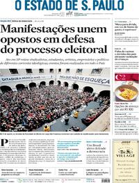 Capa do jornal Estadão 12/08/2022