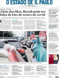 Capa do jornal Estadão 13/01/2022