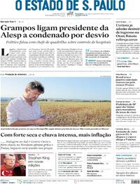 Capa do jornal Estadão 15/02/2022