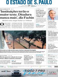 Capa do jornal Estadão 16/02/2022
