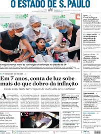 Capa do jornal Estadão 18/01/2022